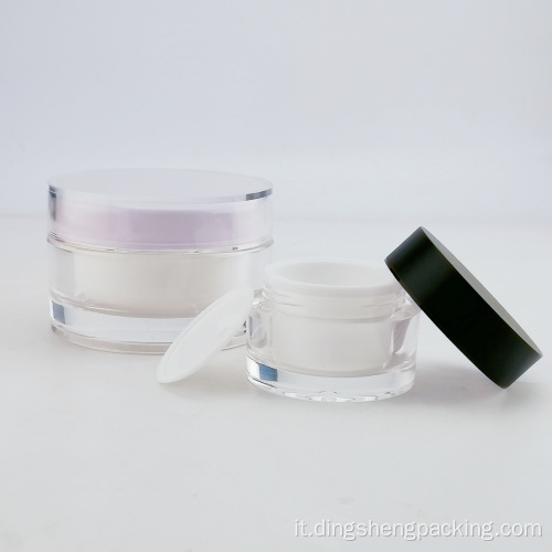 Barattolo di plastica acrilico vuoto da 50 g barattolo di crema per gli occhi rotondo barattolo di crema per il viso cosmetico